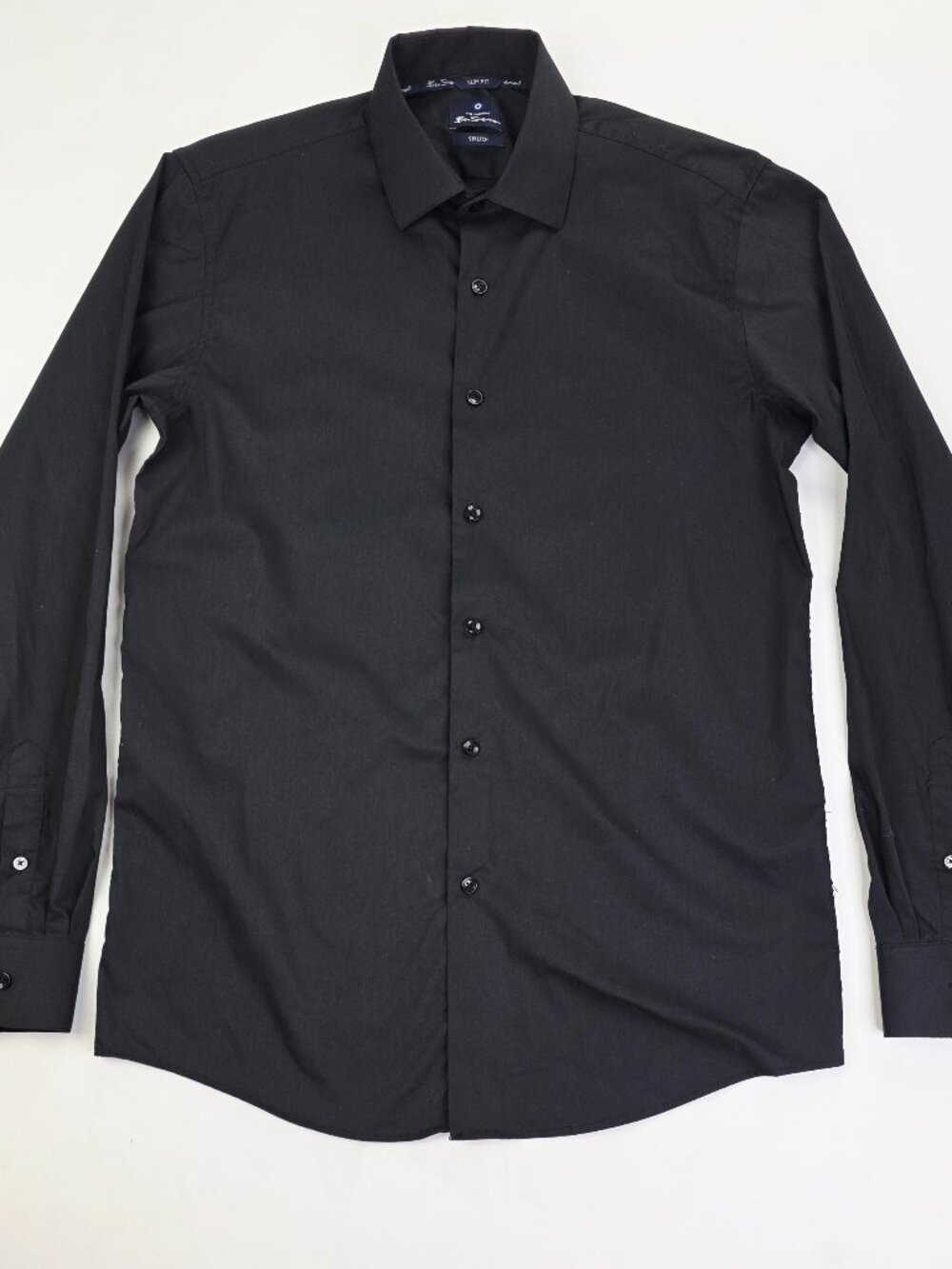 Ben Sherman Slim Fit Straight Mens Black Size Medium 15/15.5 34-35 Shirt